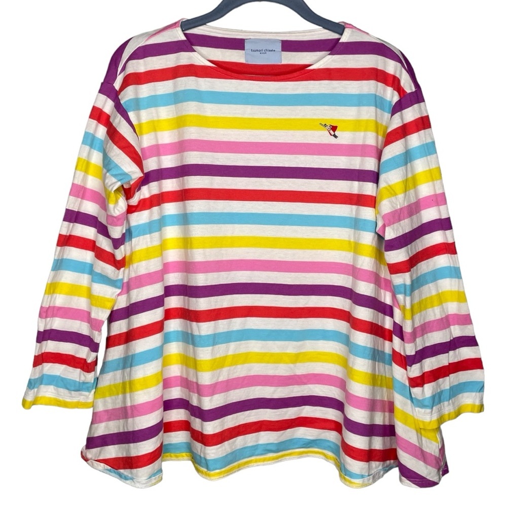 tsumori chisato room by Issey Miyake shirt rainbow striped flowey women’s medium